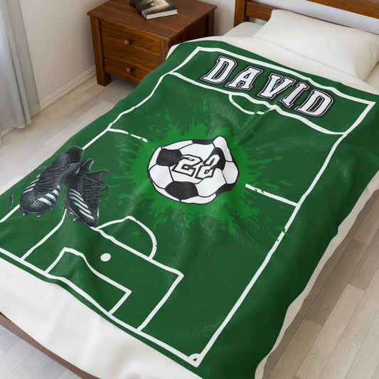 Personalized Soccer Name Blanket, Custom Gift Idea for Soccer Players