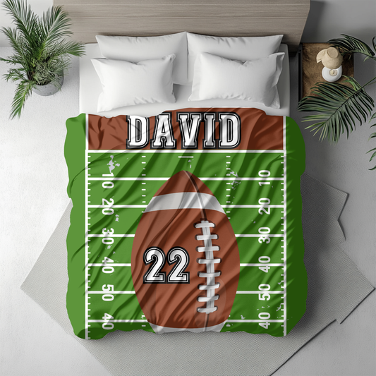 customizable fleece sherpa blanket with player name and jersey number