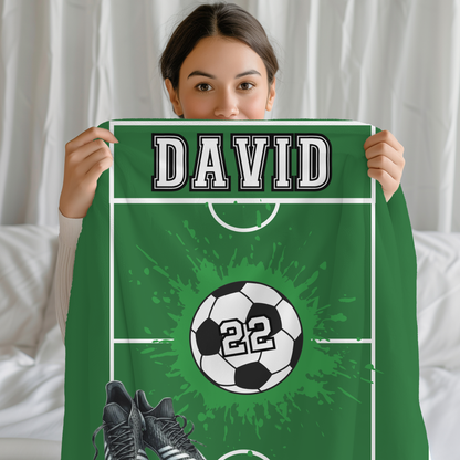 Personalized Soccer Name Blanket, Custom Gift Idea for Soccer Players