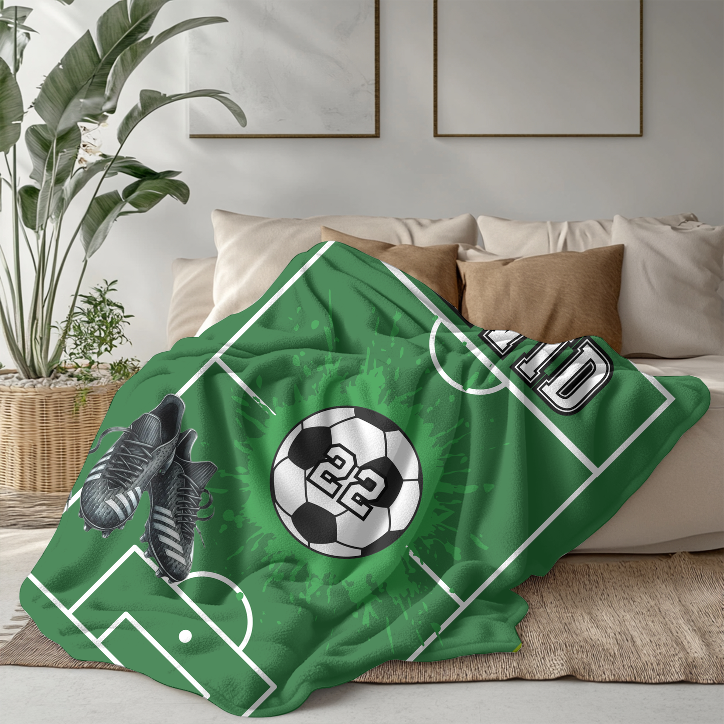 Personalized Soccer Name Blanket, Custom Gift Idea for Soccer Players