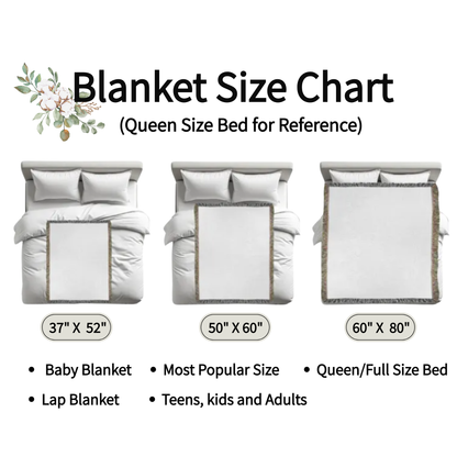 Personalized Wedding Blanket, Hand Drawn Wedding Blanket Gift