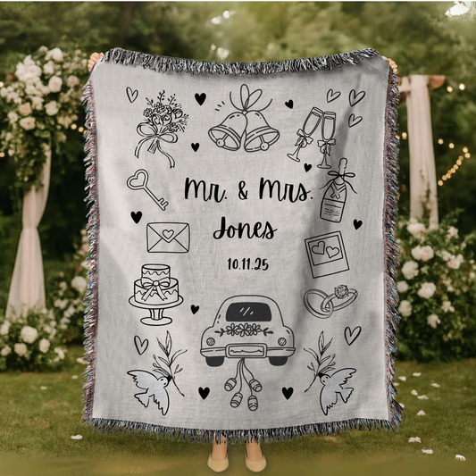 Custom Wedding Blanket. New Couples Gift,