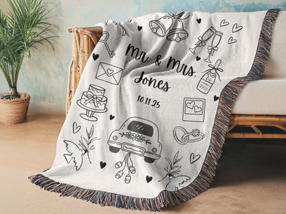 Custom Wedding Blanket. New Couples Gift,