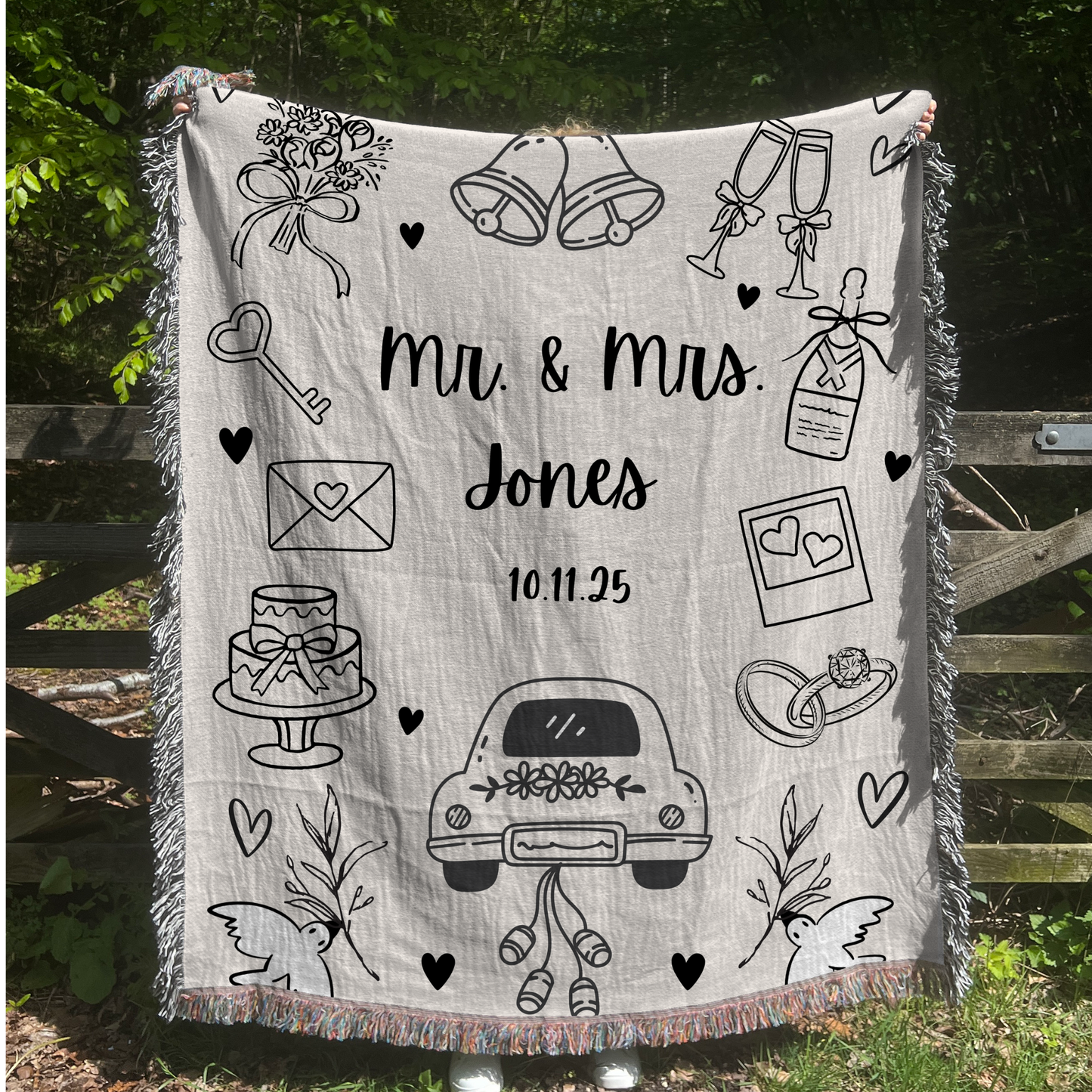 Custom Wedding Blanket. New Couples Gift,