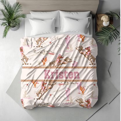 Custom Cowgirl Name Blanket – Western Fleece Throw for Girls