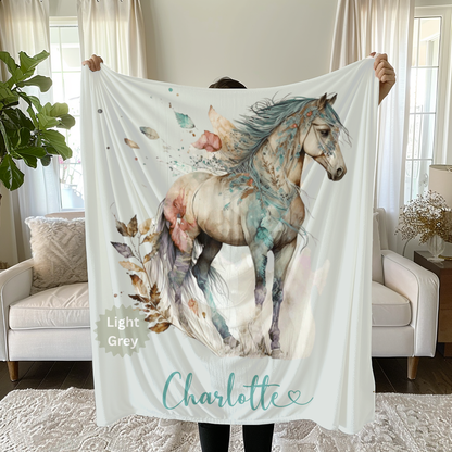 Custom Watercolor Horse Blanket: Equestrian Gift