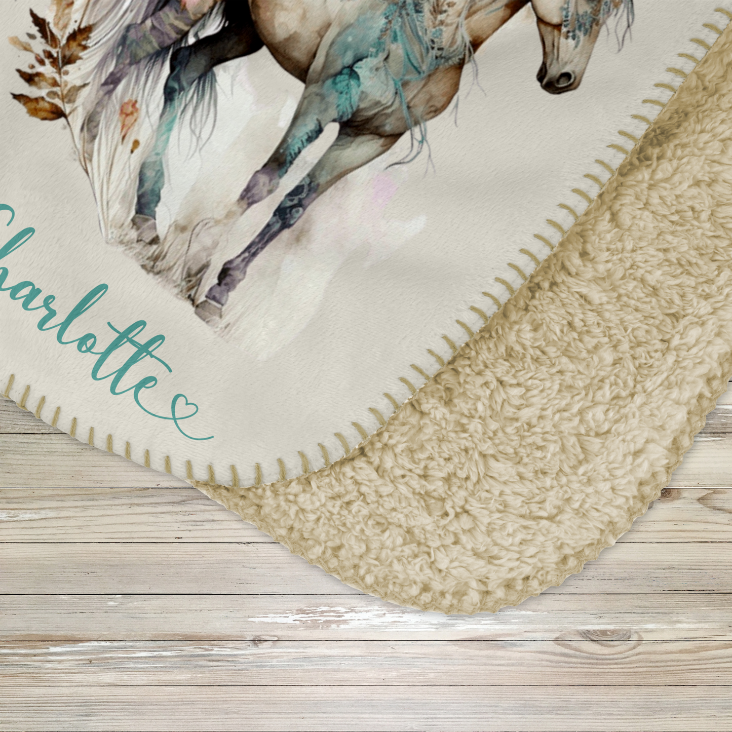 Custom Watercolor Horse Blanket: Equestrian Gift