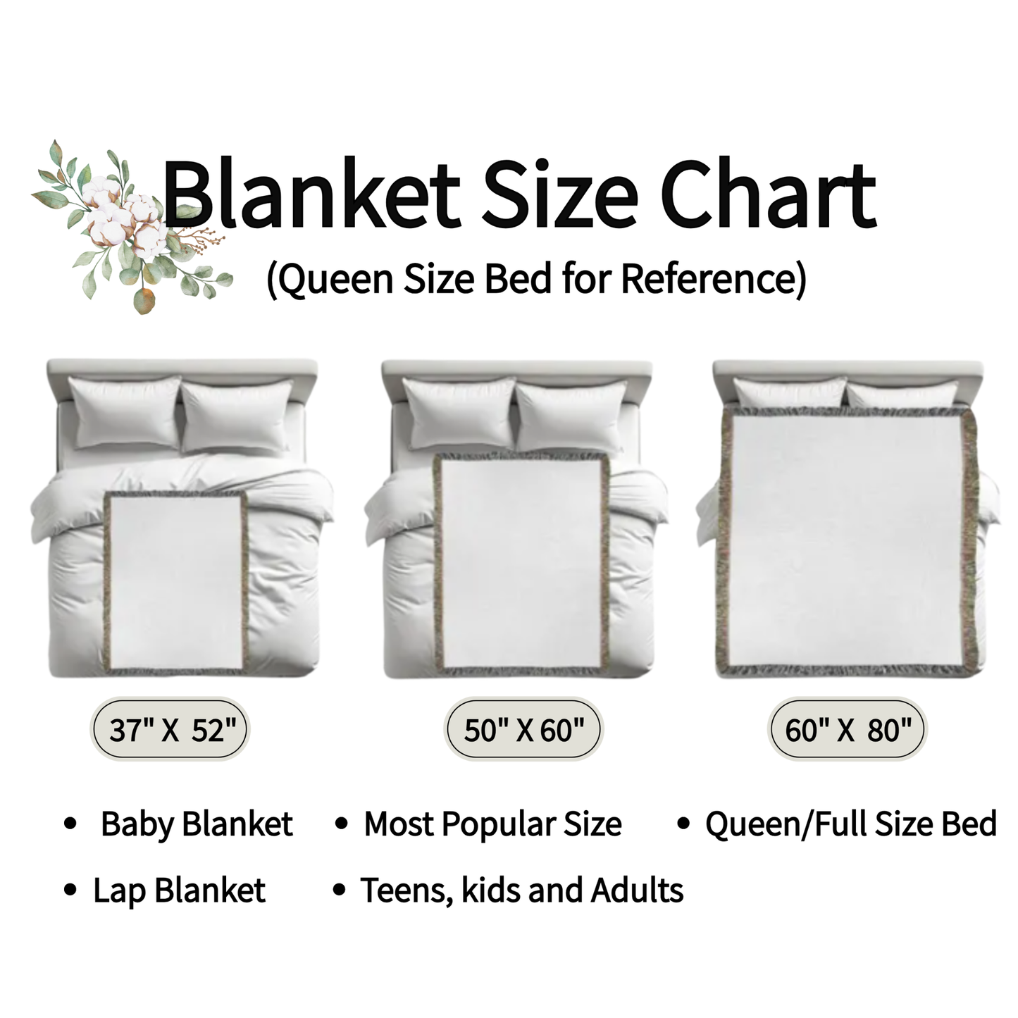 Personalized Wedding Cotton Woven Blanket with Custom Names & Est. Year